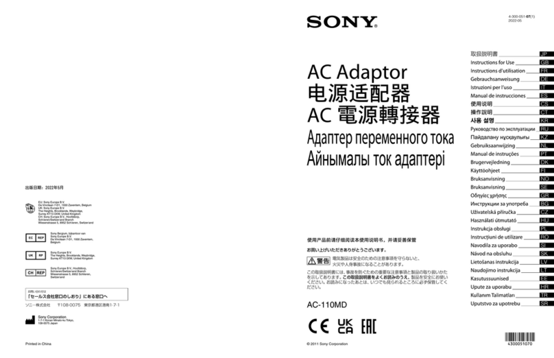 Sony AC-110MD User manual Sony AC-110MD User manual