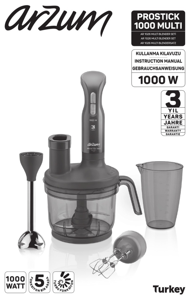 Arzum PROSTICK 1000 MULTI AR 1026 instruction manual