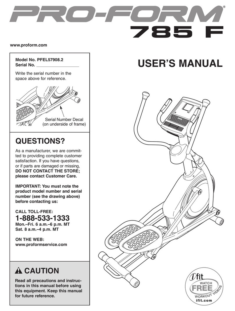 ICON Health & Fitness PRO-FORM 785 F user manual