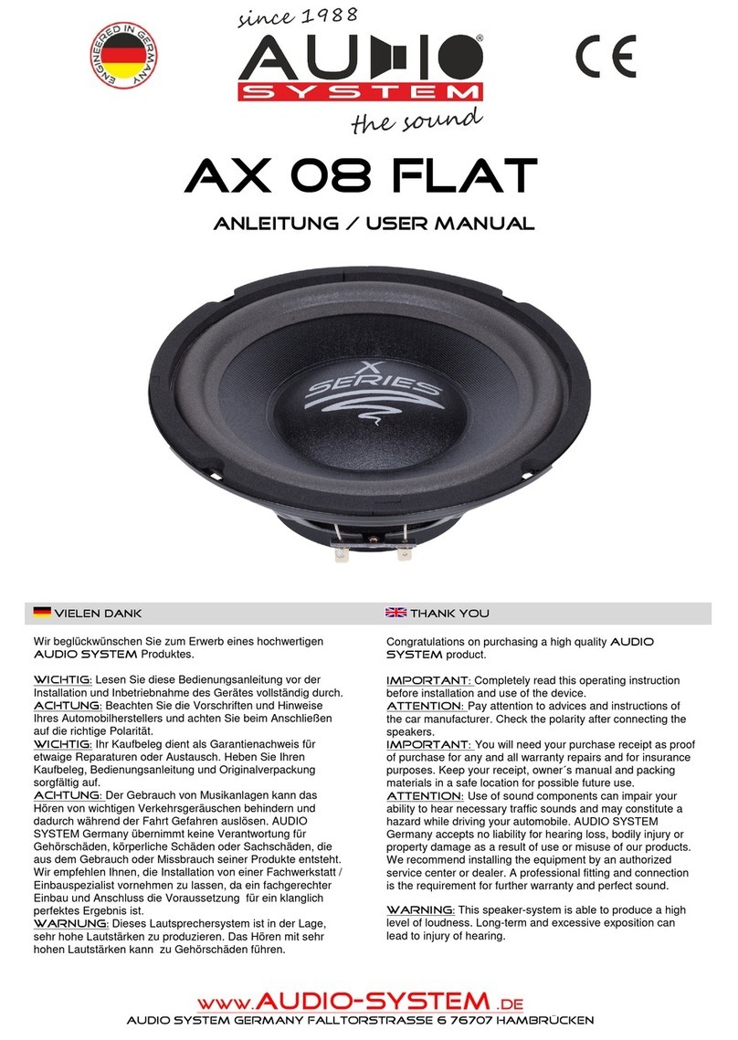 Audiosystem AX 08 FLAT User manual