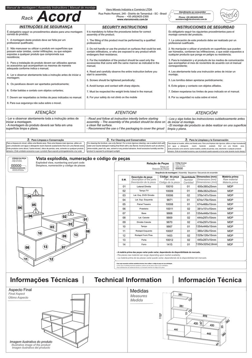 Viero Moveis Acord Assembly instructions