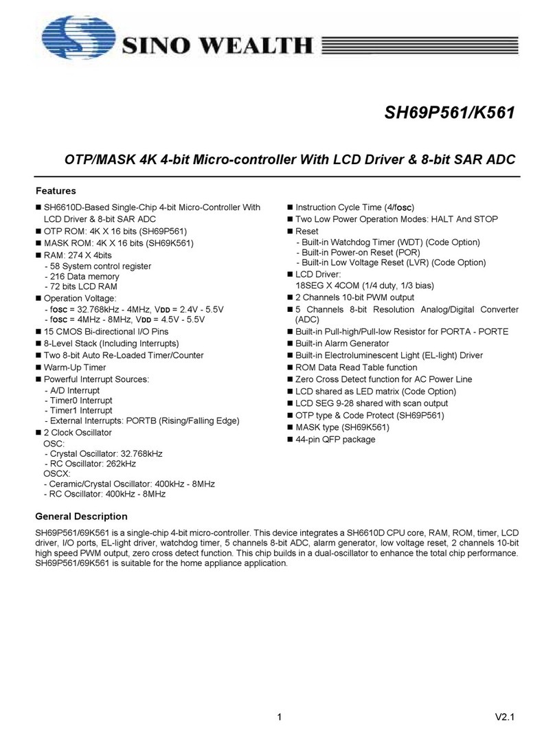 Sino Wealth SH69P561 manual