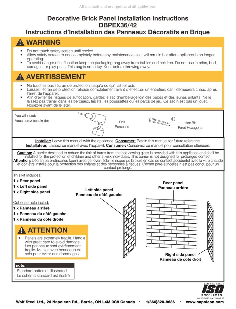 Wolf Steel DBPEX36 installation instructions