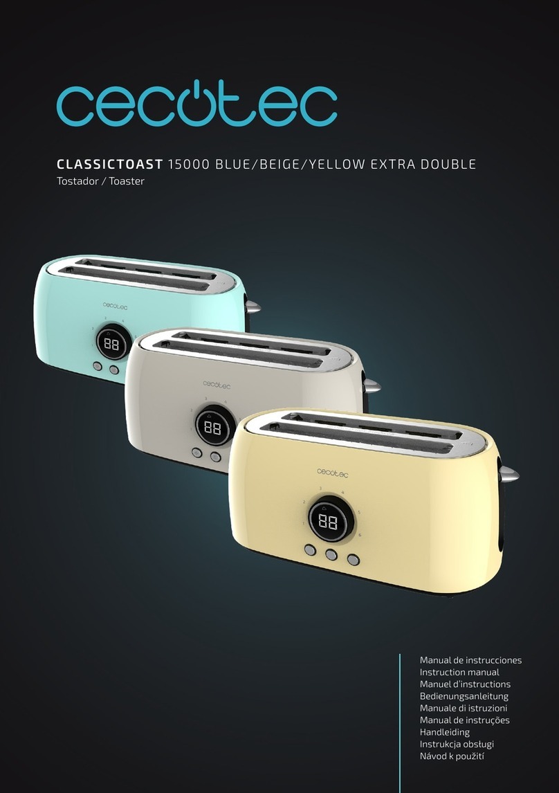 cecotec CLASSICTOAST 15000 BLUE EXTRA DOUBLE User manual