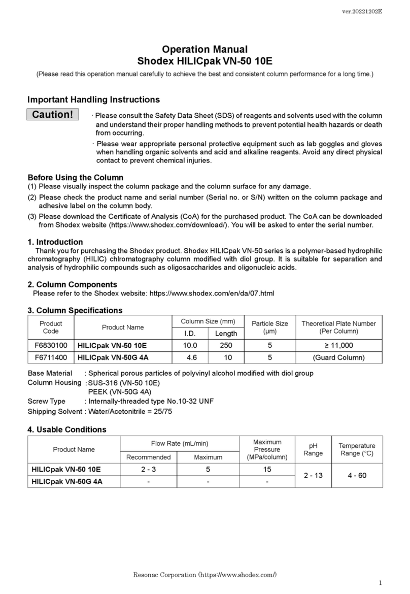 Shodex HILICpak VN-50 10E User manual