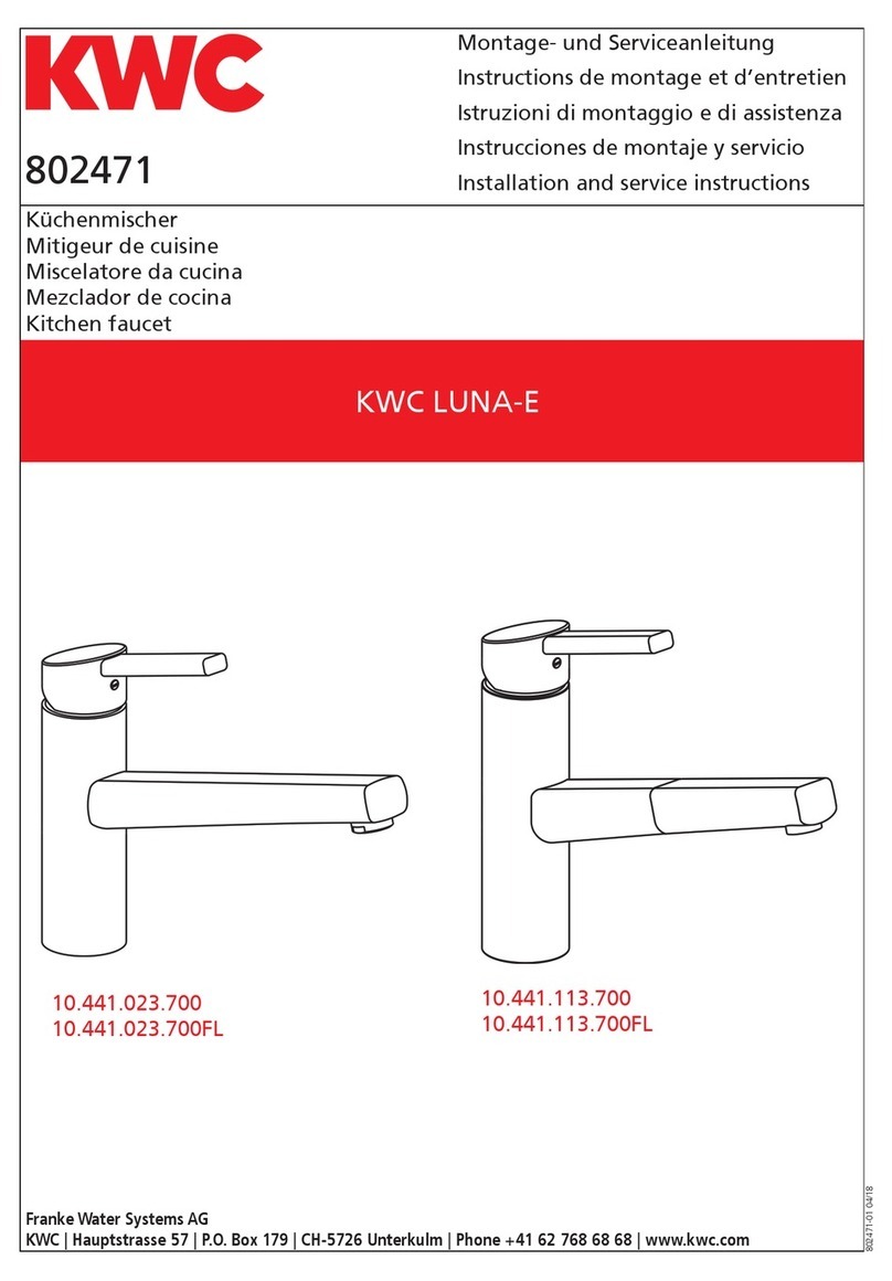KWC LUNA-E 10.441.023.700 Installation and service instructions