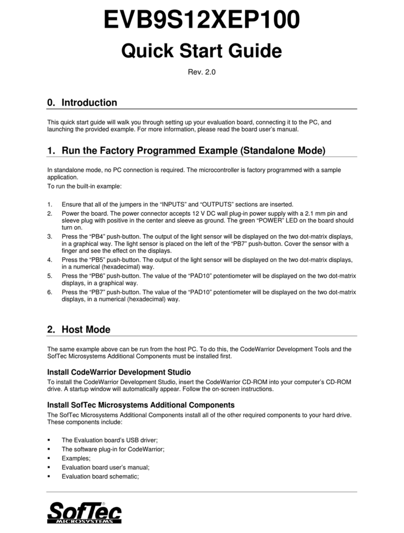 SofTec Microsystems EVB9S12XEP100 quick start guide