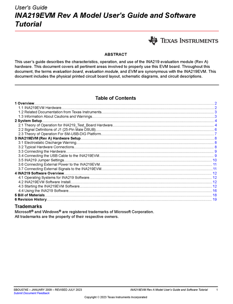 Texas Instruments INA219EVM User manual
