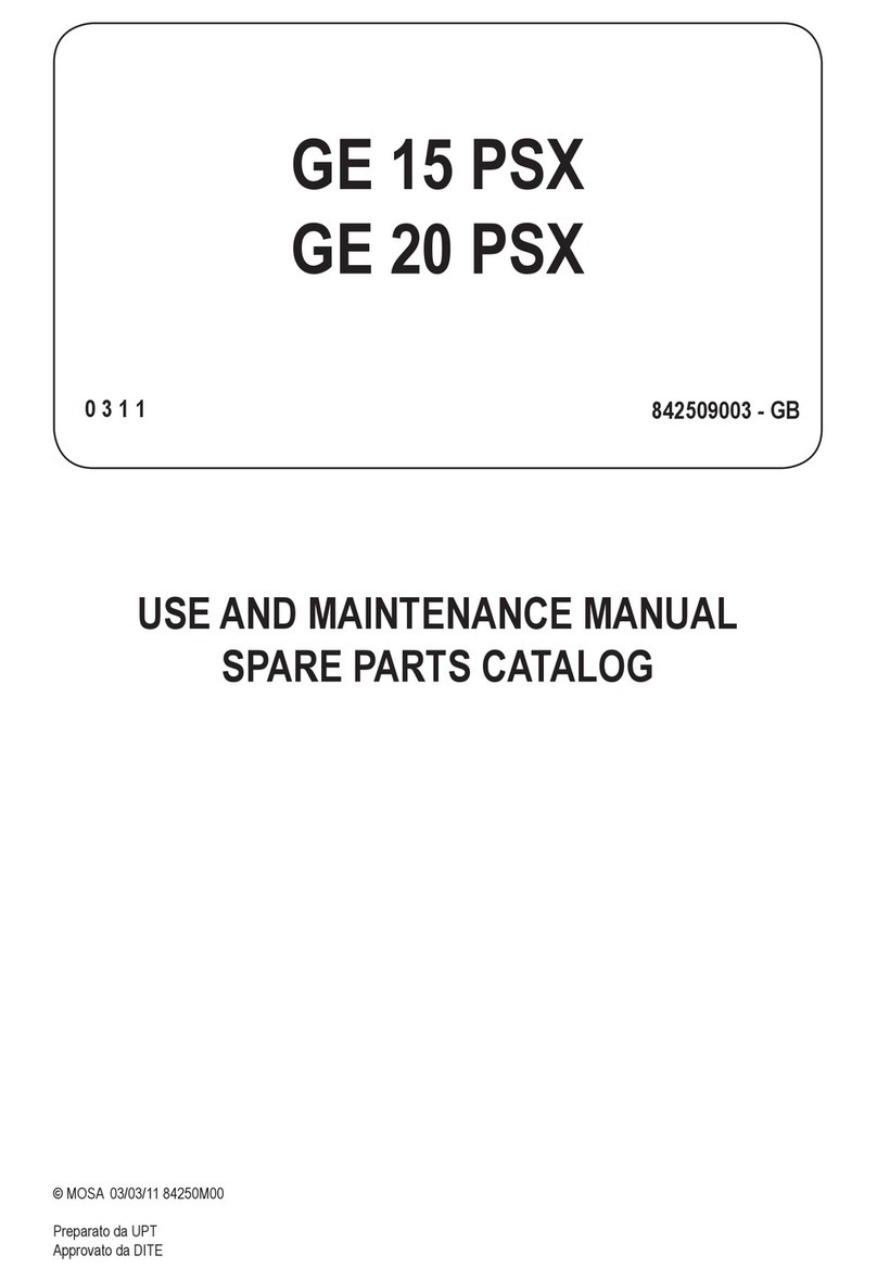 Mosa GE 15 PSX User manual Mosa GE 15 PSX User manual
