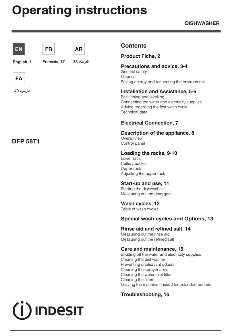 Indesit DFP 58T1 operating instructions