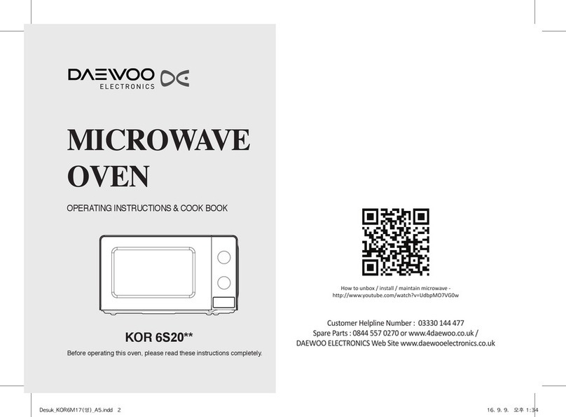DAEWOO ELECTRONICS KOR 6S20 Series User manual