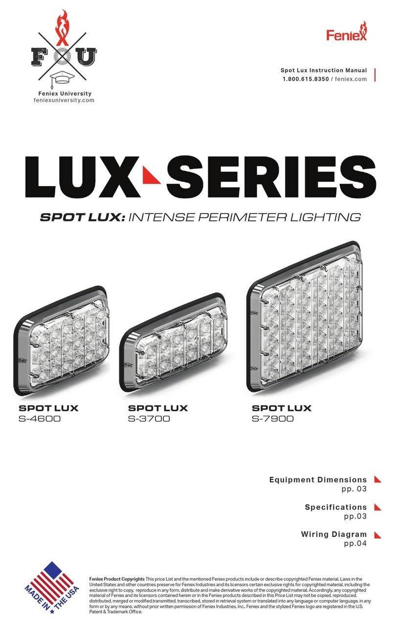 Feniex SPOT LUX Series instruction manual Feniex SPOT LUX Series instruction manual