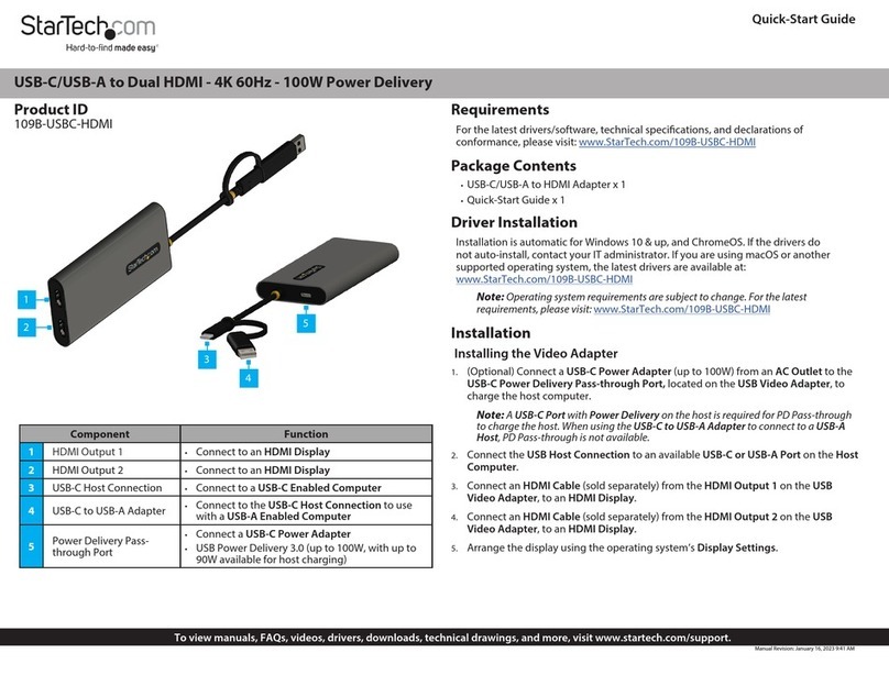 StarTech.com 109B-USBC-HDMI User manual StarTech.com 109B-USBC-HDMI User manual