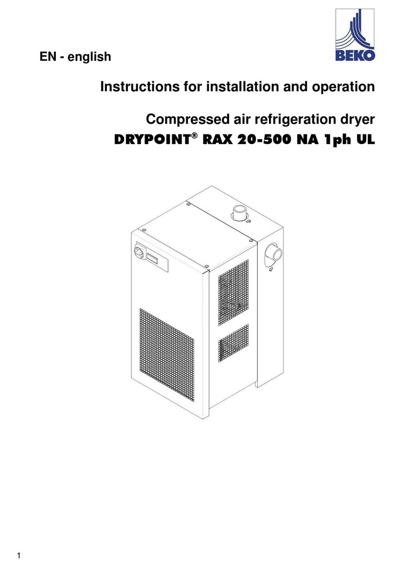Beko DRYPOINT RAX 125 NA-E-OB Series User guide Beko DRYPOINT RAX 125 NA-E-OB Series User guide