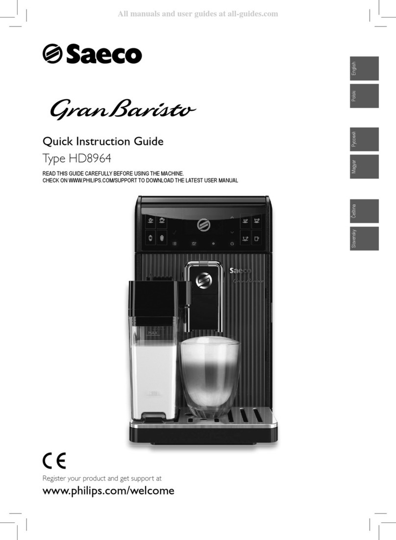 Saeco Gran Baristo HD8964 Quick instruction guide