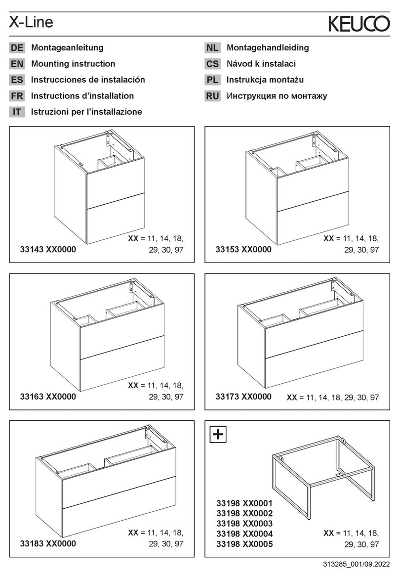 KEUCO X-Line 33143 0000 Series Mounting instruction KEUCO X-Line 33143 0000 Series Mounting instruction