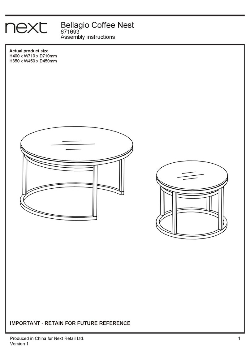Next Bellagio Coffee Nest 671693 Assembly instructions