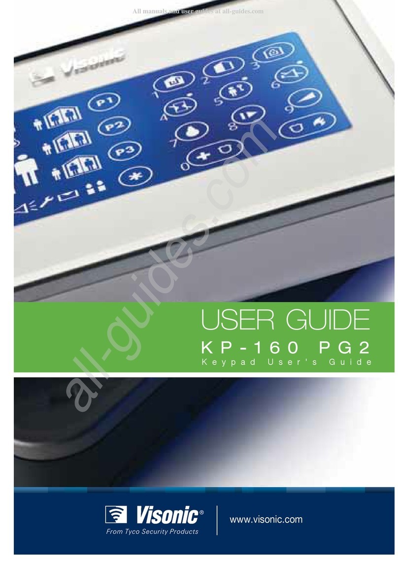 Tyco Security Products Visonic KP-160 PG2 User manual