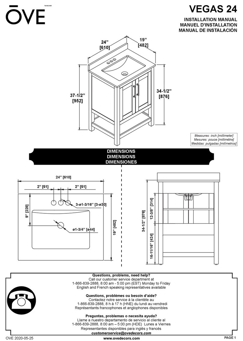 OVE VEGAS 24 installation manual