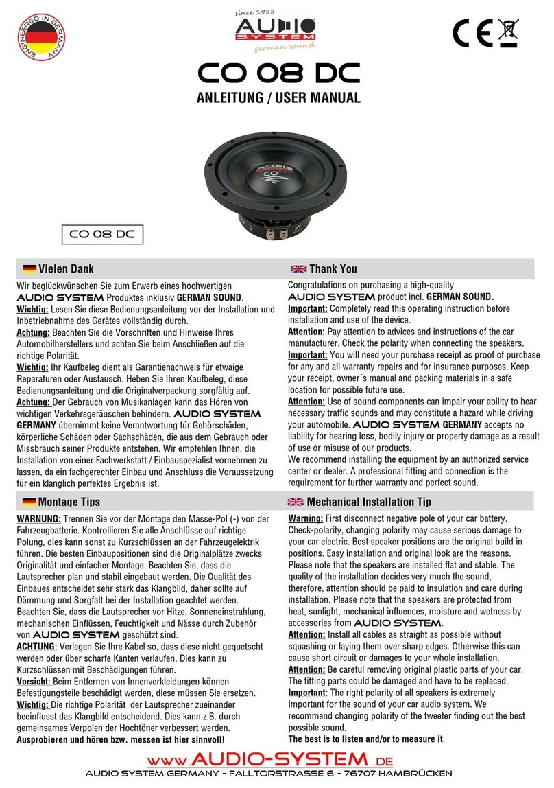 Audiosystem CO 08 DC User manual