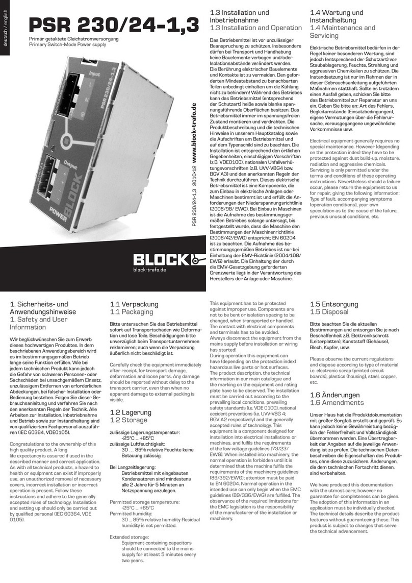 Block PSR 230/24-1,3 quick start guide