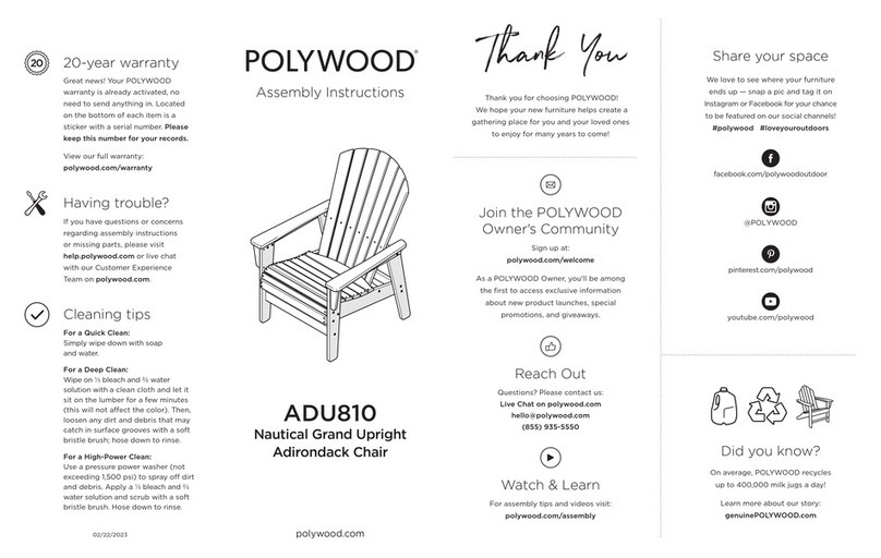Polywood Grand PWS2191-1-V User manual