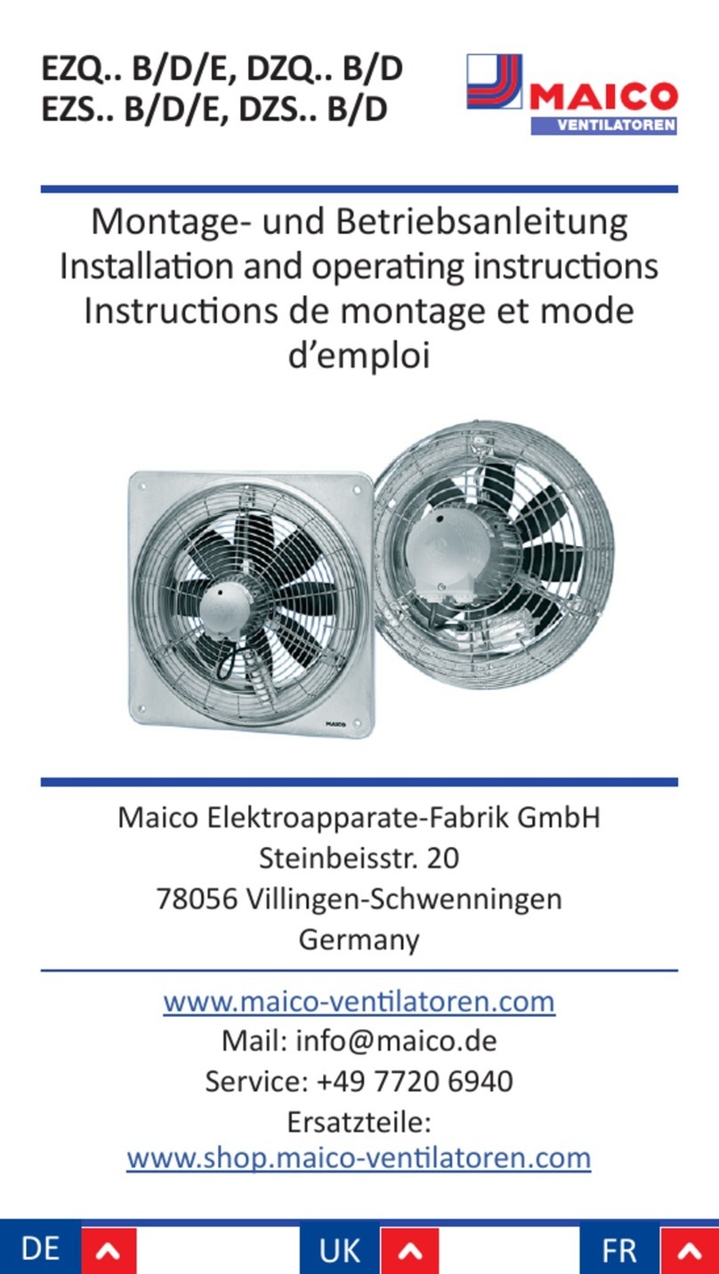Maico DZQ B Series Installation and operating instructions Maico DZQ B Series Installation and operating instructions