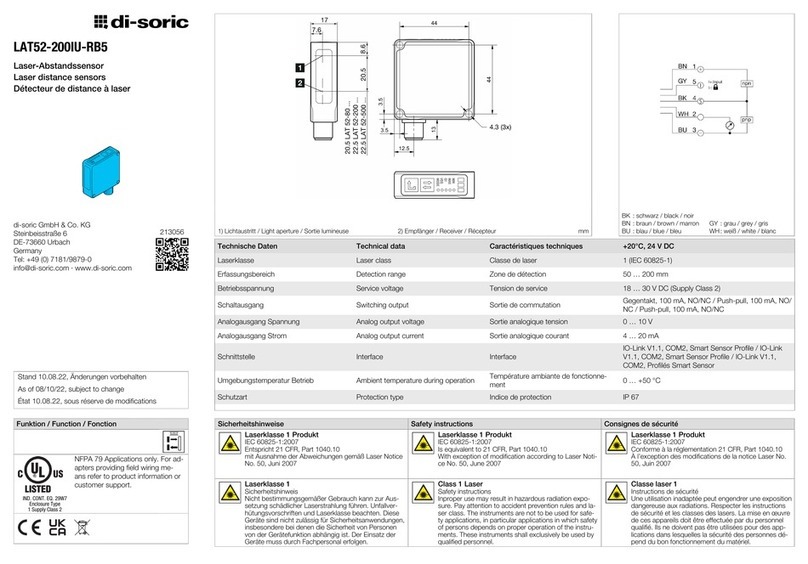 Di-soric LAT52-200IU-RB5 manual