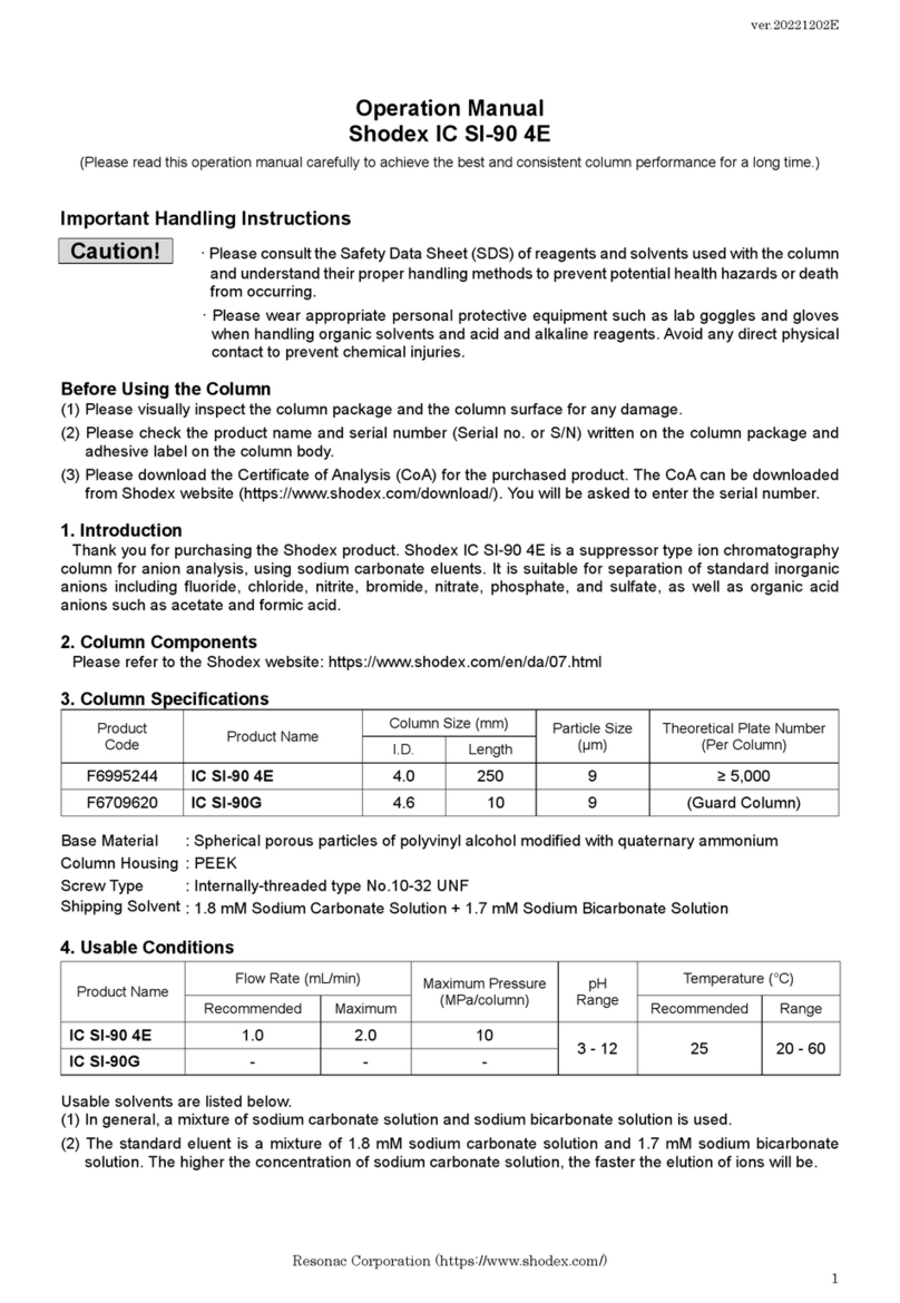 Shodex IC SI-90 4E User manual