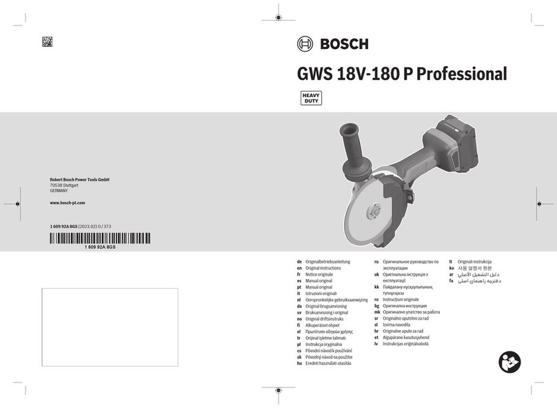 Bosch GWS 18V-180 P Professional User manual