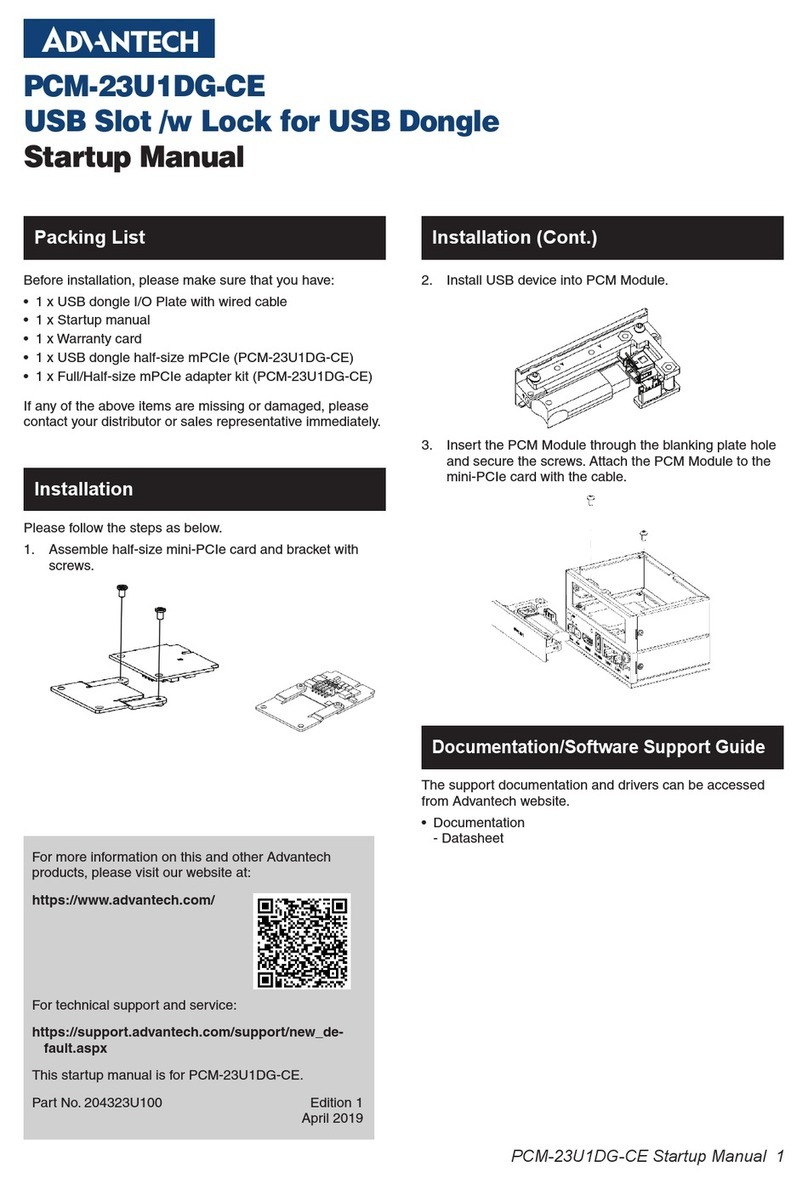 Advantech PCM-23U1DG-CE Installation and operation manual Advantech PCM-23U1DG-CE Installation and operation manual