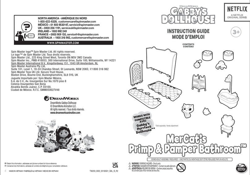 Spinmaster DreamWorks Gabby's Dollhouse MerCat's Primp and Pamper... Manual