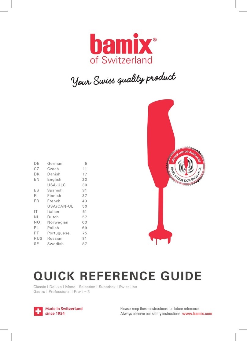 Bamix classic Quick reference guide