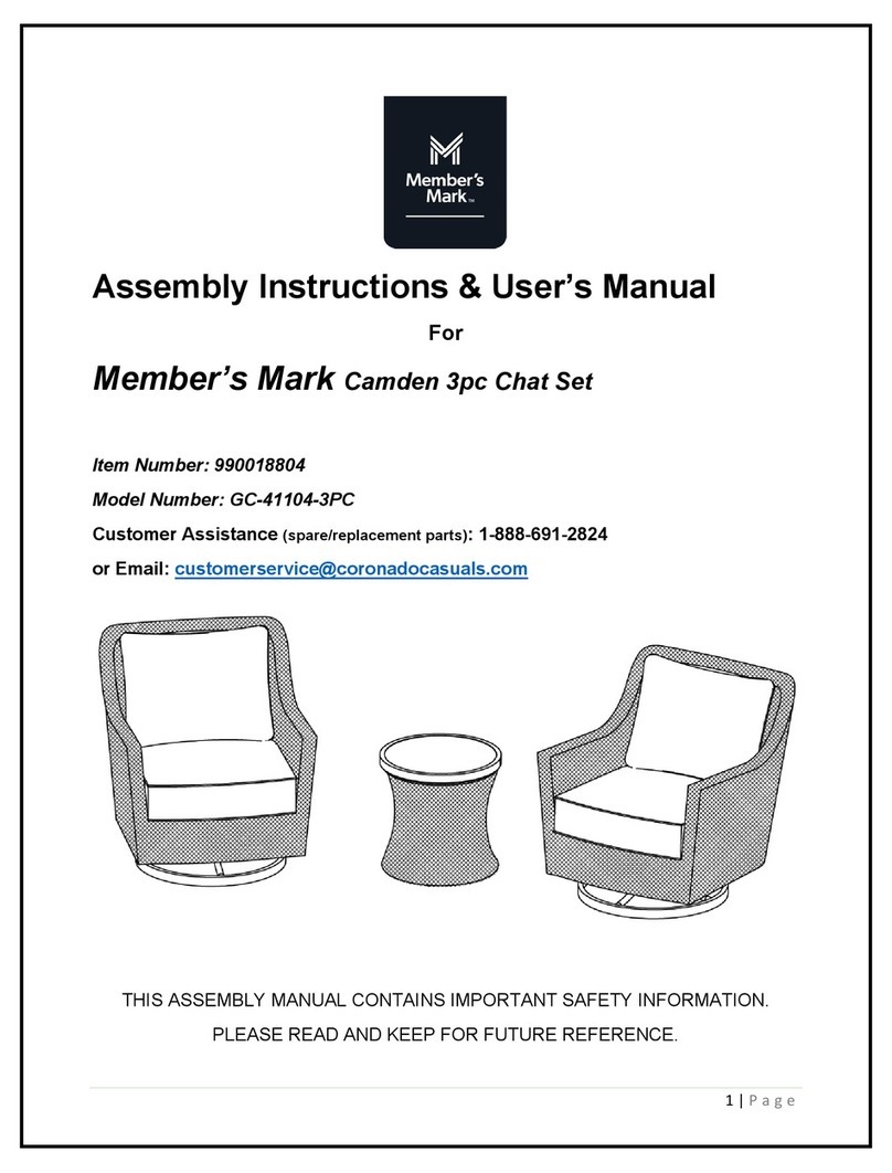 Members Mark Camden GC-41104-3PC Assembly instructions & user manual Members Mark Camden GC-41104-3PC Assembly instructions & user manual
