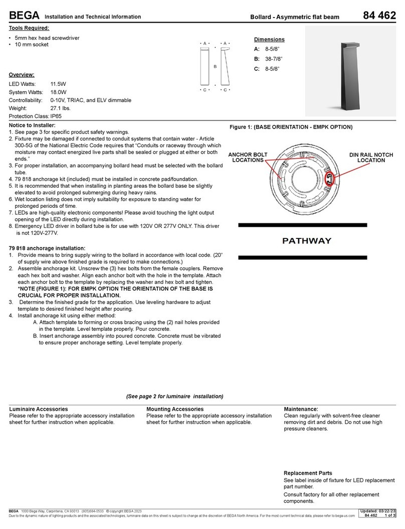 BEGA 84 462 Installation and technical information