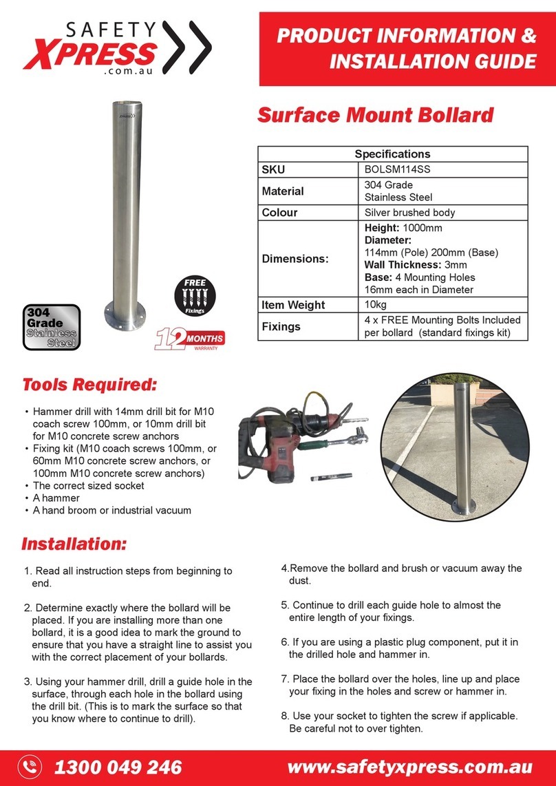 Safety Xpress BOLSM114SS PRODUCT INFORMATION & INSTALLATION GUIDE
