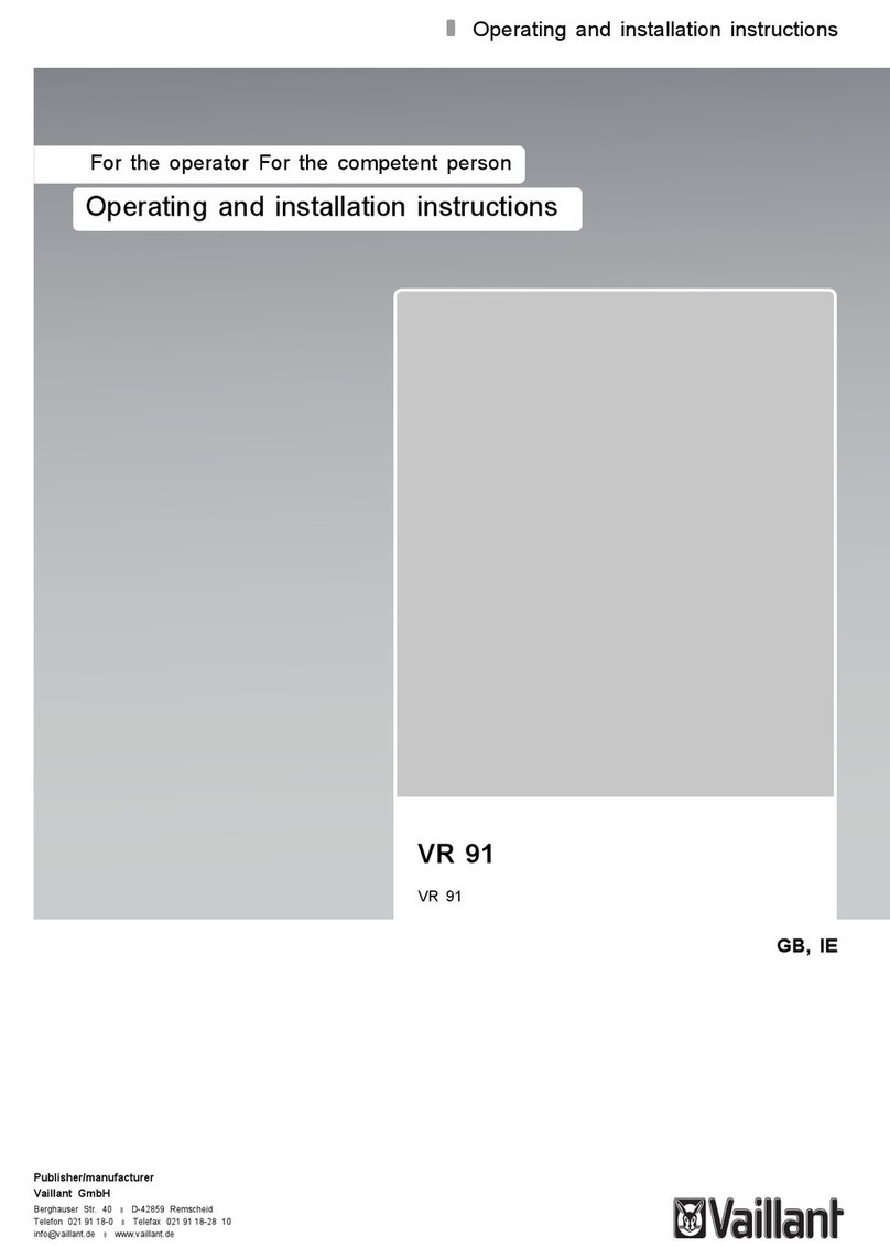 Vaillant VR 91 Operating and installation instructions