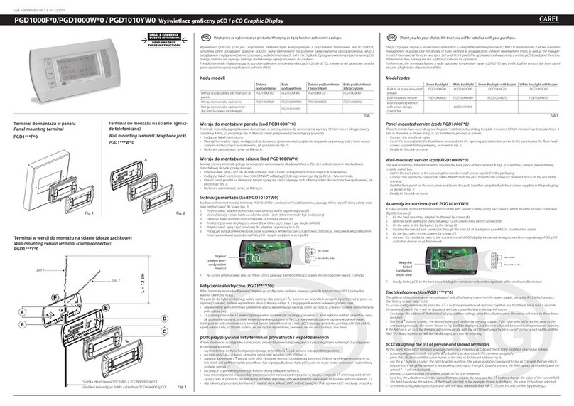 Carel PGD1000F 0 Series User manual
