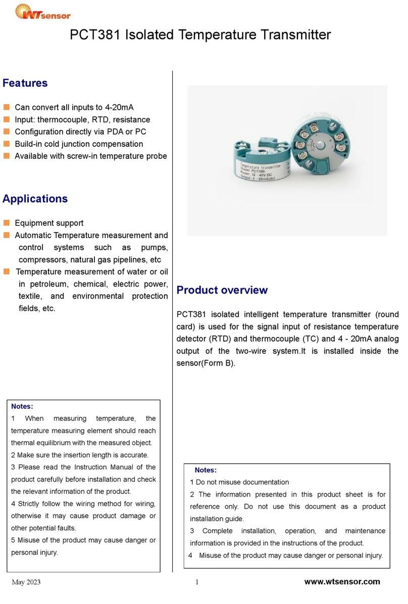 WT sensor PCT381 quick start guide