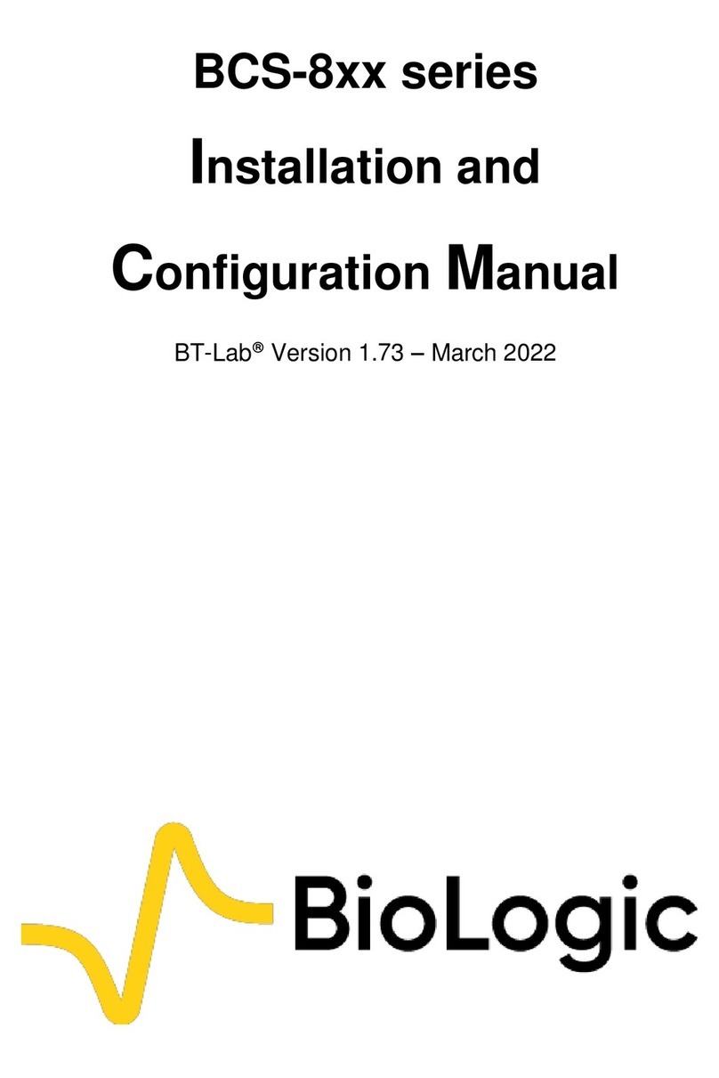Bio-Logic BCS-8 Series Installation and configuration manual
