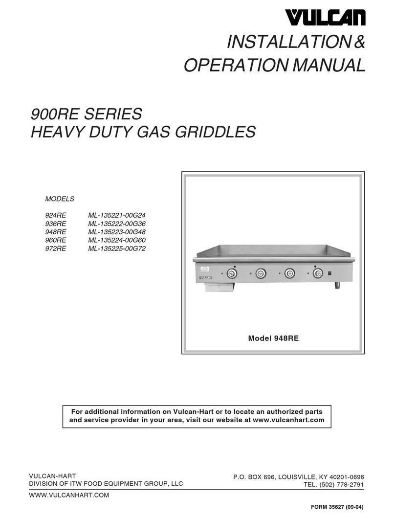 Vulcan-Hart 900RE Series Installation & operation manual