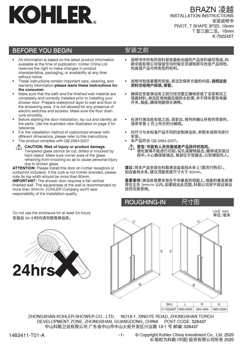 Kohler BRAZN K-702245T User manual Kohler BRAZN K-702245T User manual