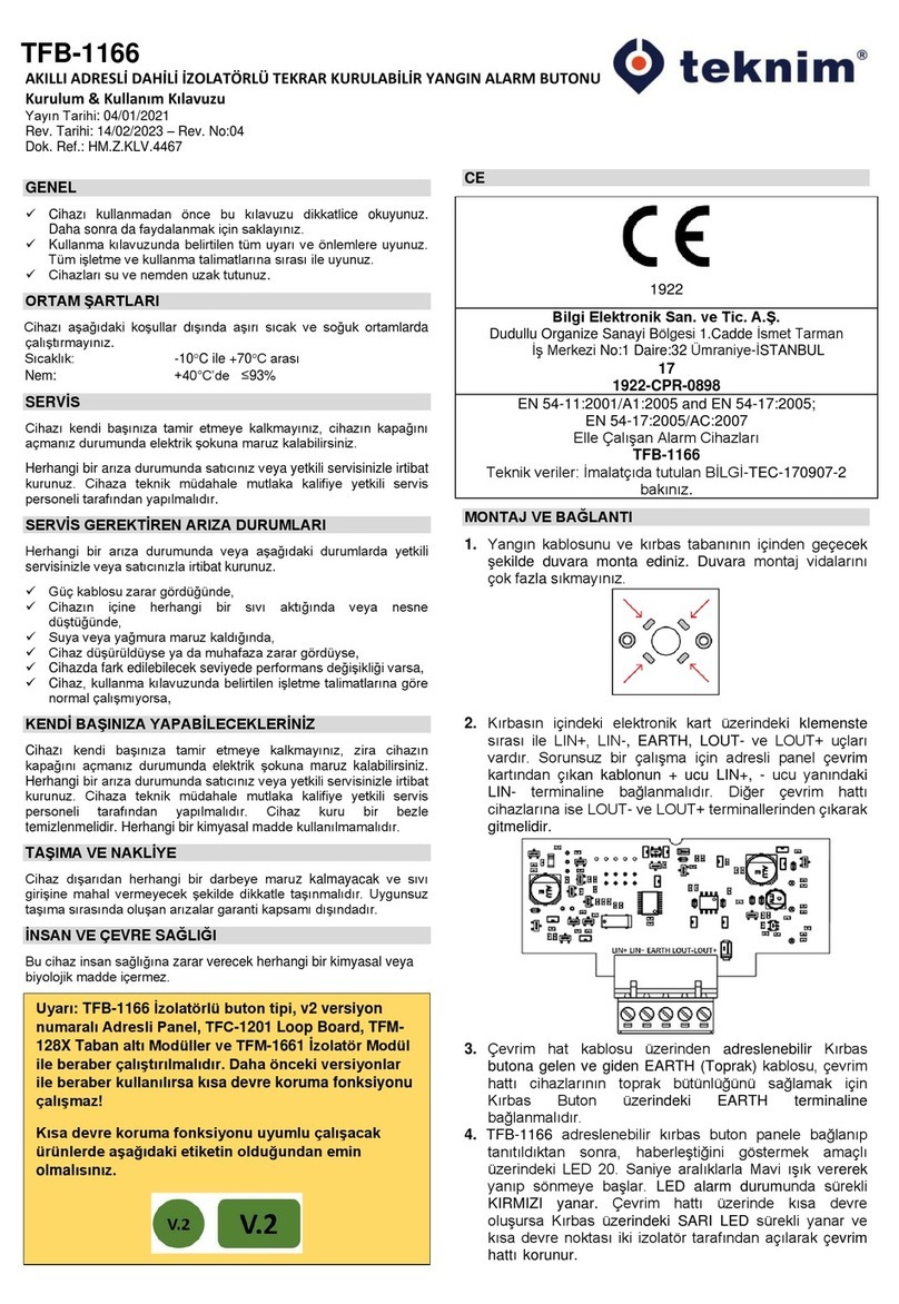 Teknim TFB-1166 Instruction Manual