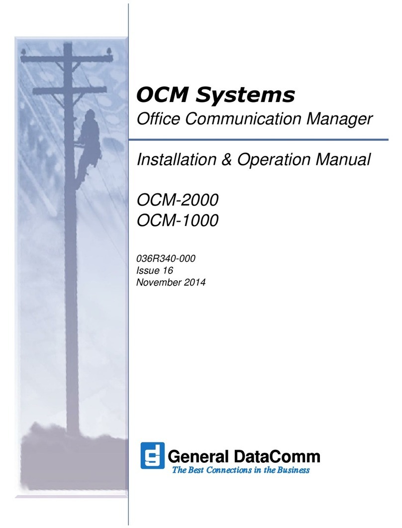 General DataComm OCM-2000 Installation & operation manual