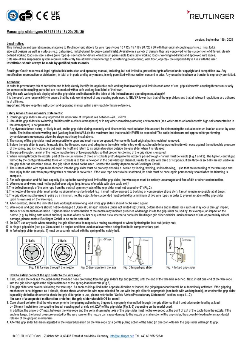 REUTLINGER 10 User manual
