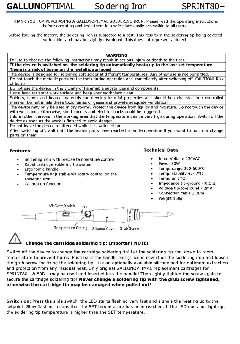 GALLUNOPTIMAL SPRINT80+ operating instructions