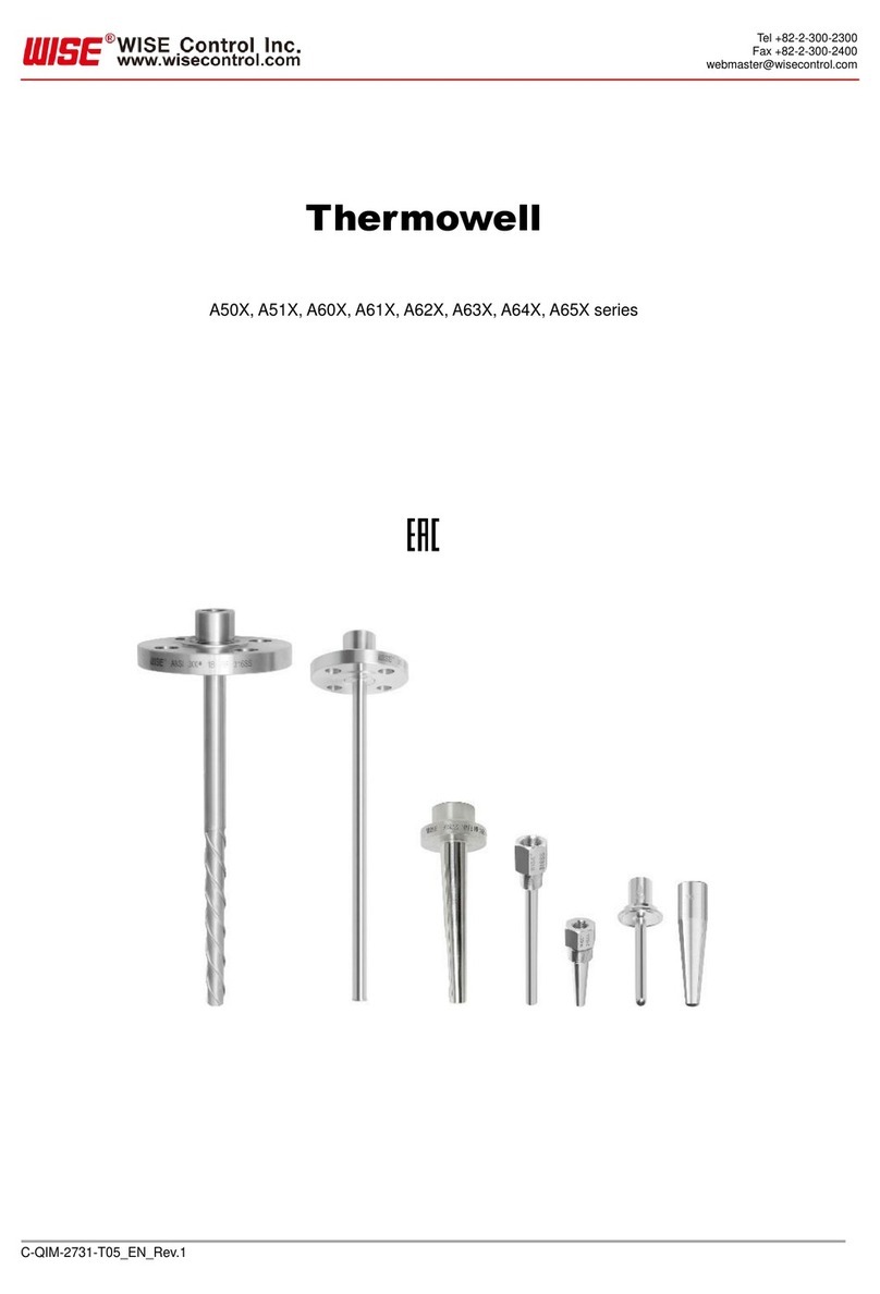 Wise Controls Thermowell A50 Series instruction manual Wise Controls Thermowell A50 Series instruction manual