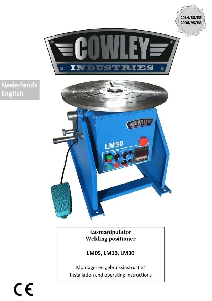 COWLEY INDUSTRIES LM05 Installation and operating instructions