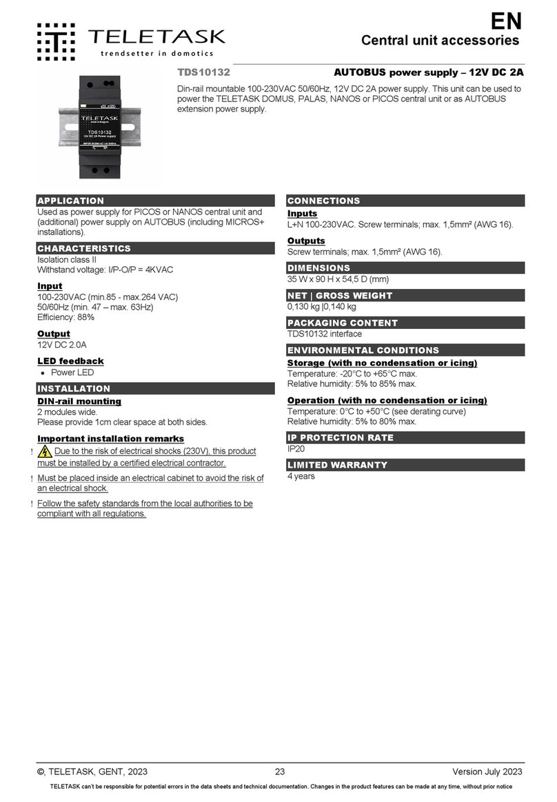 Teletask TDS10132 instruction manual