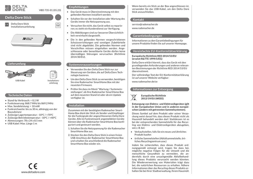 RADEMACHER Delta Dore Stick User manual
